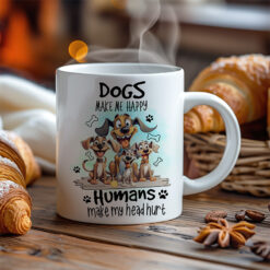 Kopp med morsom tekst og bilde.